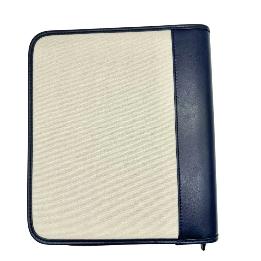 Abound By Marriott Vacations Navy Cream Travel Organizer Binder Zipper Closure